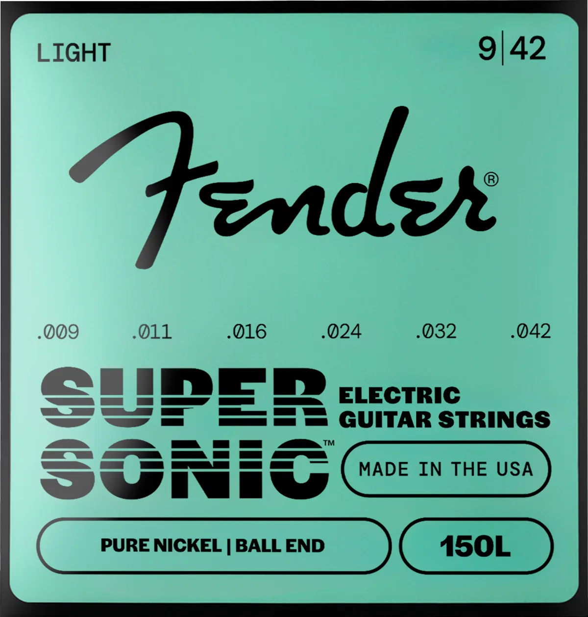 Fender SuperSonic 150 Pure Nickel Guitar Strings — SuperSonic 150L Guitar Strings, Pure Nickel, Ball End, Gauges 009-.042 · Corde per chitarra elettrica · R&D Sound Lugano