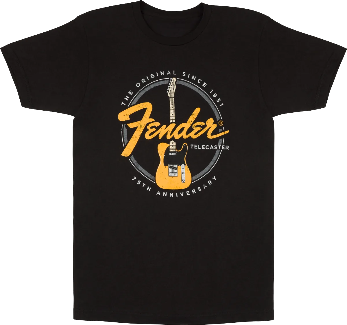 Fender Telecaster 75th Tele Tee — Vintage Black, S · Abbigliamento · R&D Sound Lugano
