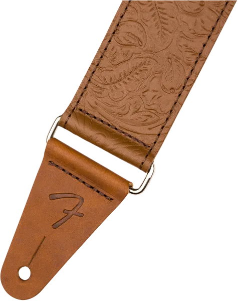 Fender Tooled Leather Guitar Straps — Tooled Leather Guitar Strap, Brown, 2" · Tracolle e cinghie · R&D Sound Lugano