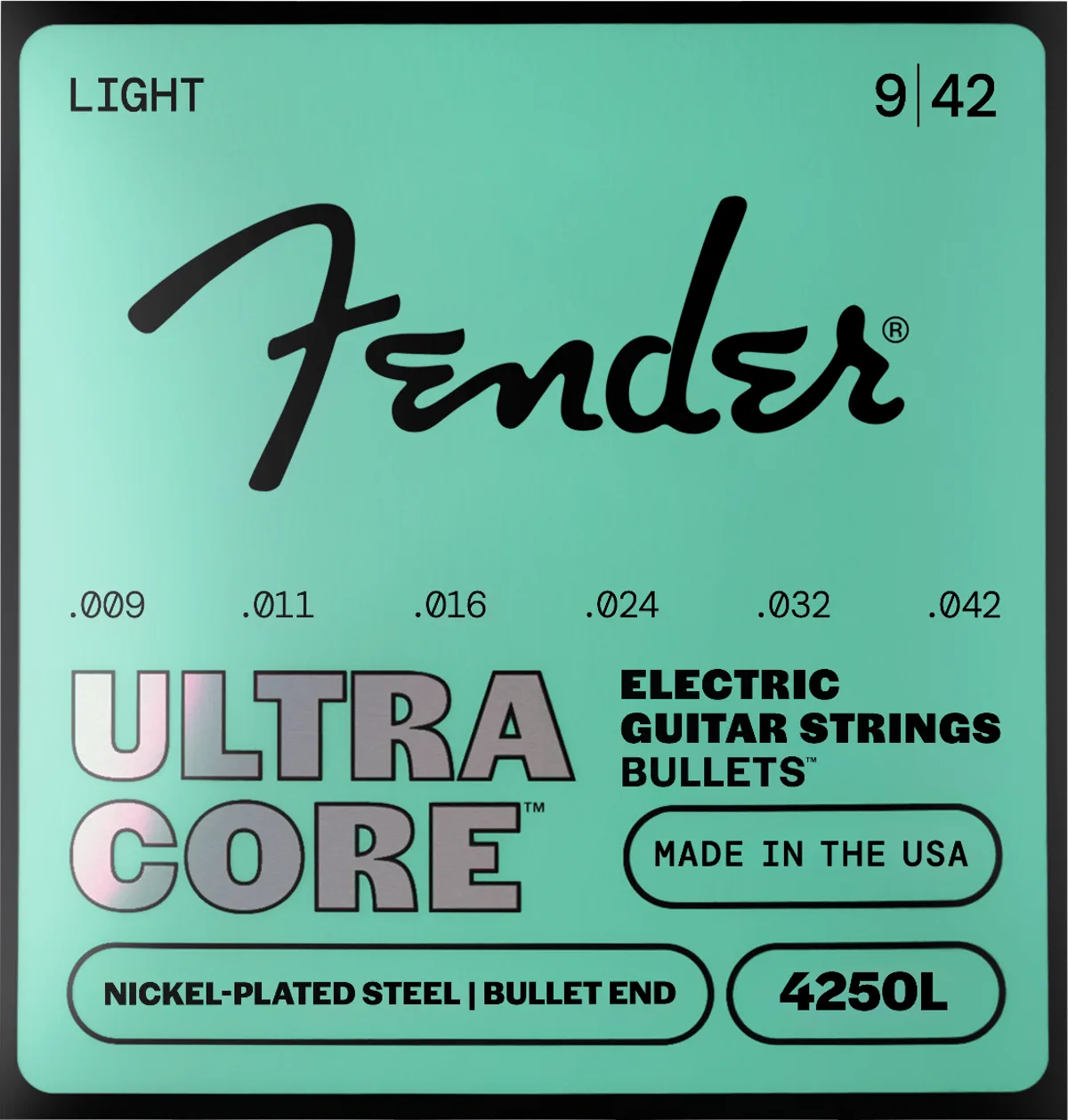 Fender UltraCore Bullets 4250 Nickel-Plated Steel Guitar Strings — Ultracore Bullets 4250L Guitar Strings, Nickel-Plated Steel, Bullet End, Gauges .009-.042 · Corde per chitarra elettrica · R&D Sound Lugano