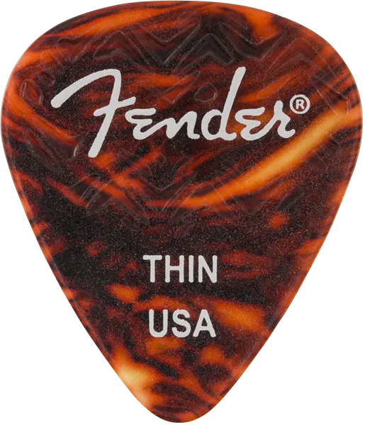 Fender Wavelength Celluloid Picks, 351 Shape - 6 Pack — 351 Shape, Tortoise Shell, Thin (6) · Plettri · R&D Sound Lugano