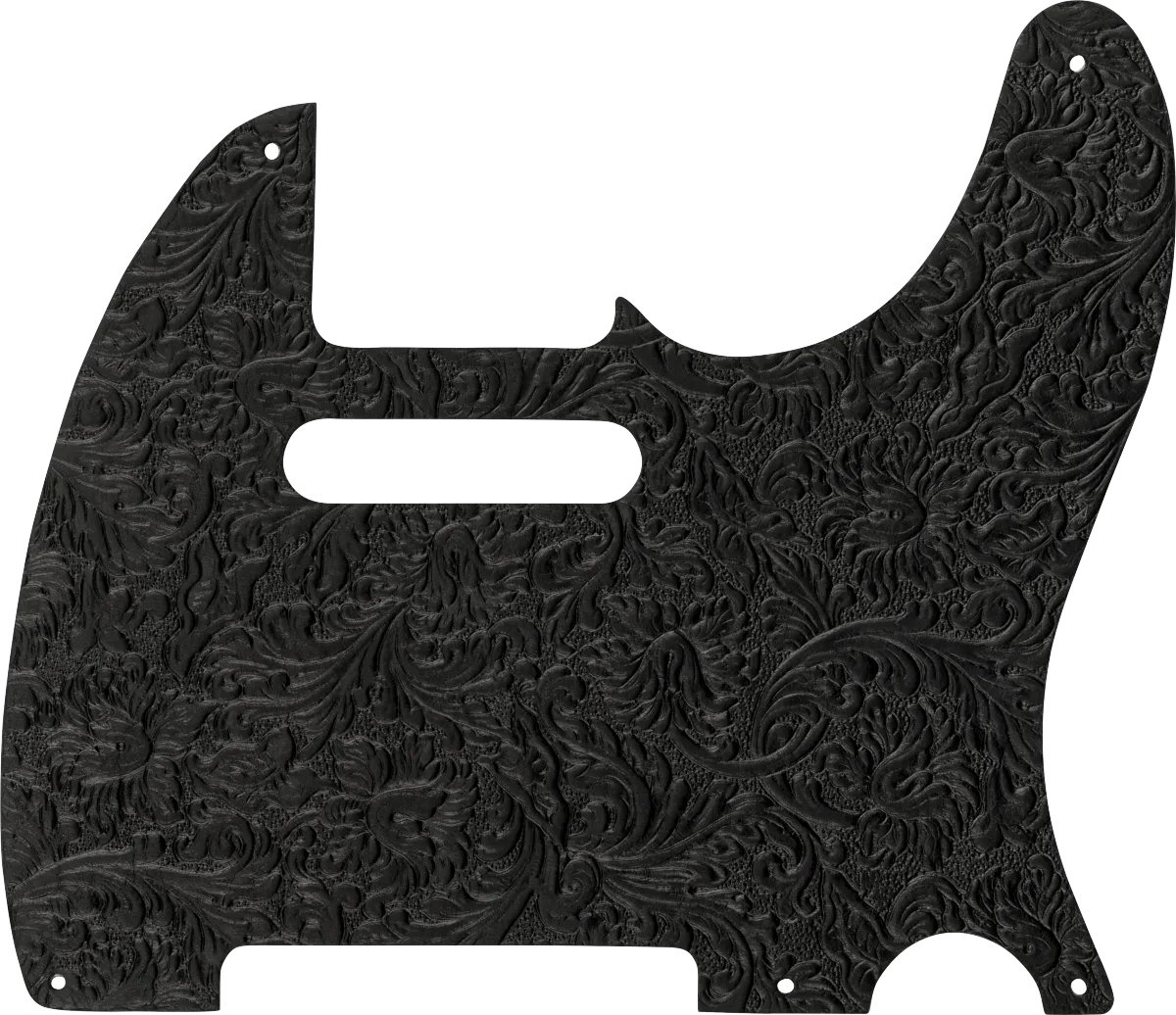 Fender Waylon Jennings Telecaster Pickguard — Waylon Jennings Leather Telecaster Pickguard, Black · Battipenna · R&D Sound Lugano