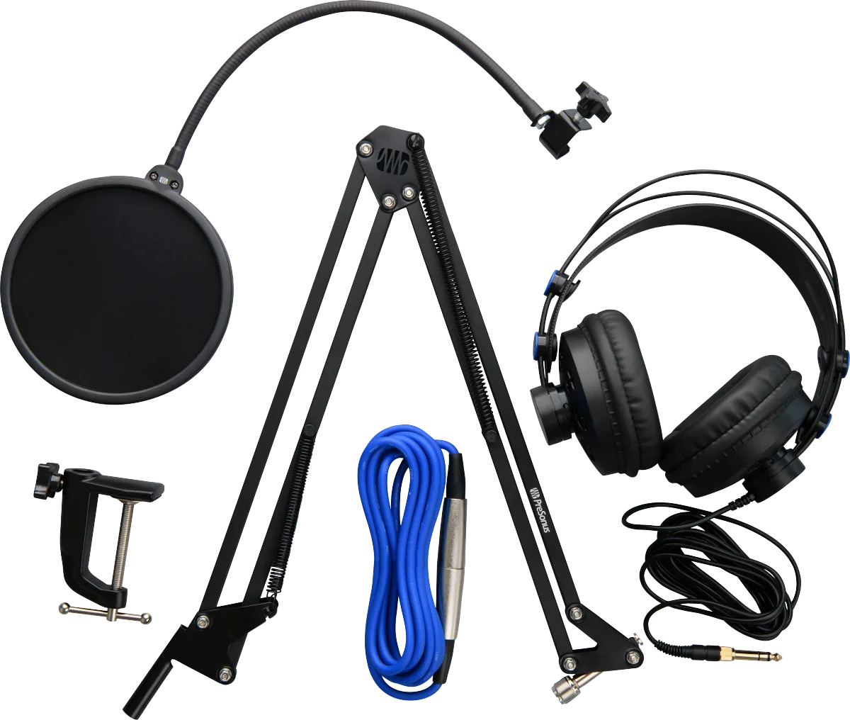 PreSonus Broadcast Accessory Pack — Black with Blue Cable · Altri accessori · R&D Sound Lugano