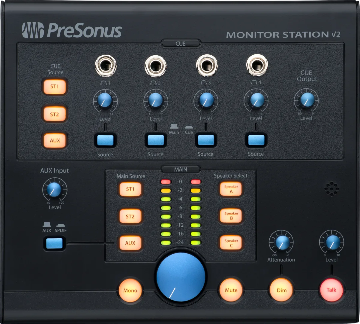 PreSonus Monitor Station V2 Monitoring Controller — Black, 220-240V EU · Audio e recording · R&D Sound Lugano