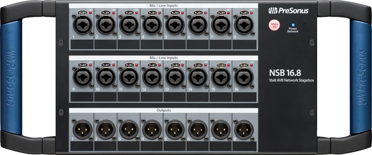 PreSonus NSB 16.8 Networked Stage Box — Black, 230-240V EU · Audio e recording · R&D Sound Lugano