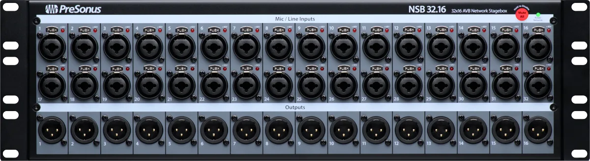 PreSonus NSB 32.16 Networked Stage Box — Black, 220-240V EU · Audio e recording · R&D Sound Lugano
