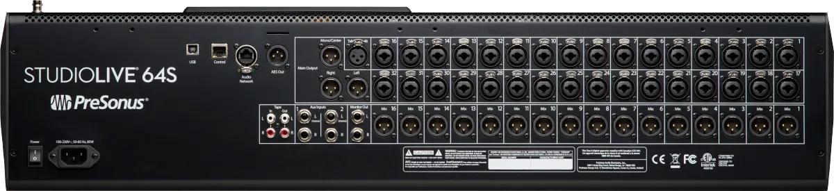 PreSonus StudioLive 64S Digital Console Mixer — Gray, UK · Audio e recording · R&D Sound Lugano
