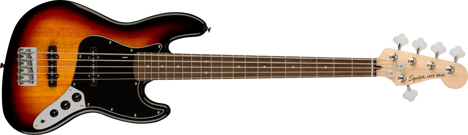 Squier Affinity Series Jazz Bass V — Laurel Fingerboard, Black Pickguard, 3-Color Sunburst · Bassi elettrici · R&D Sound Lugano