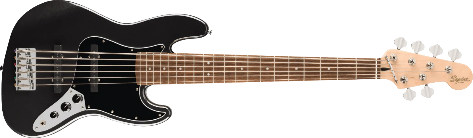 Squier Affinity Series Jazz Bass VI — Laurel Fingerboard, Black Pickguard, Black Metallic · Bassi elettrici · R&D Sound Lugano