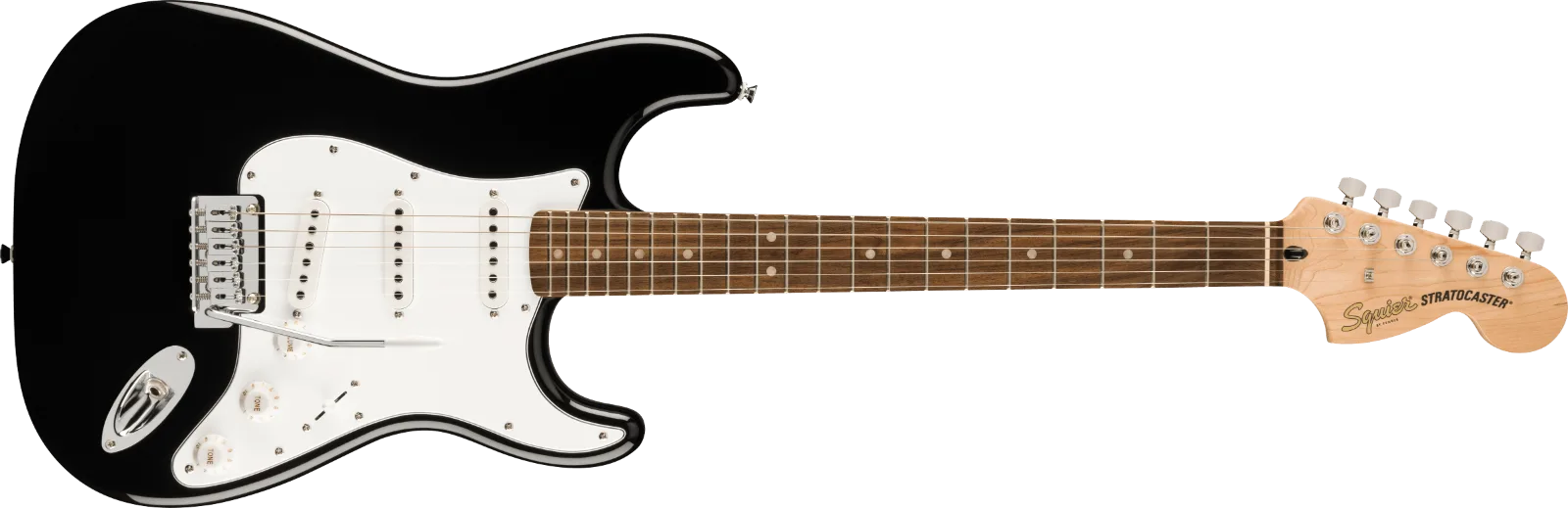 Squier Affinity Series Stratocaster Mustang Micro Pack — Laurel Fingerboard, Black, Gig Bag, HD9, US, CA, EU, AU, JP · Chitarre elettriche · R&D Sound Lugano