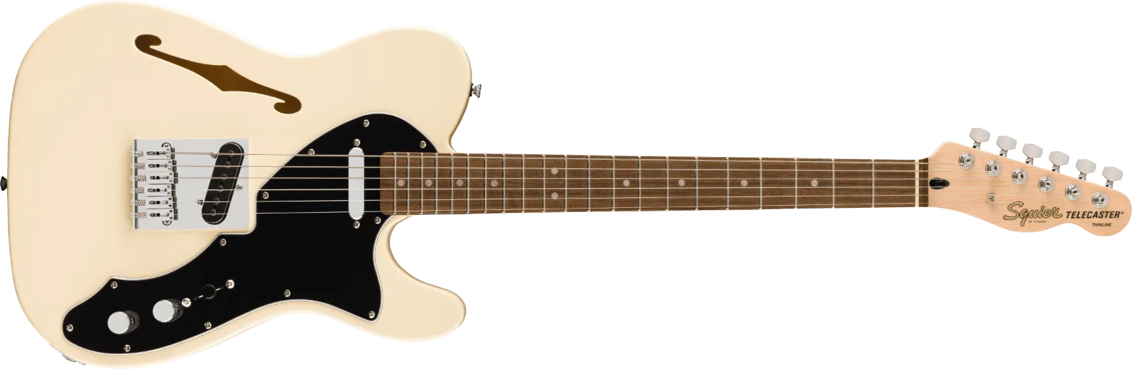 Squier Affinity Series Telecaster Thinline — Laurel Fingerboard, Black Pickguard, Olympic White · Chitarre elettriche · R&D Sound Lugano