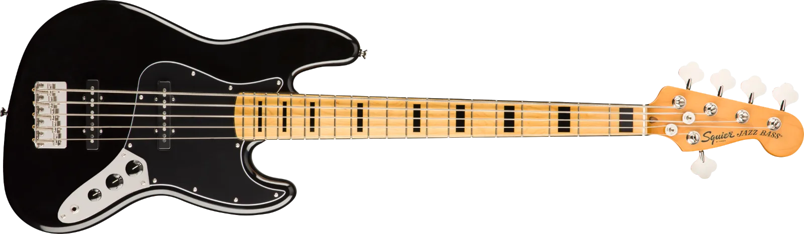 Squier Classic Vibe '70s Jazz Bass V — Maple Fingerboard, Black · Bassi elettrici · R&D Sound Lugano