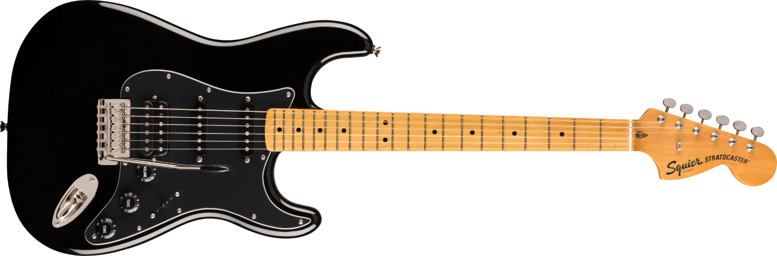 Squier Classic Vibe '70s Stratocaster HSS — Maple Fingerboard, Black · Chitarre elettriche · R&D Sound Lugano