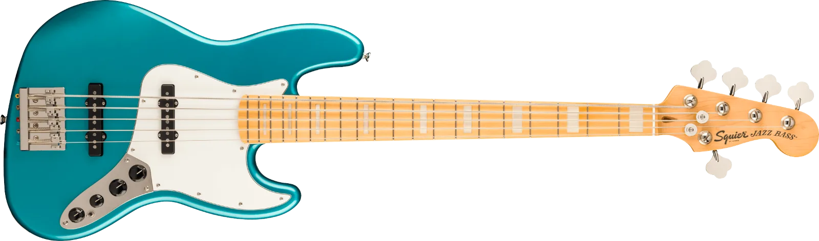 Squier Classic Vibe Active '70s Jazz Bass V — Maple Fingerboard, Parchment Pickguard, Ocean Turquoise · Bassi elettrici · R&D Sound Lugano
