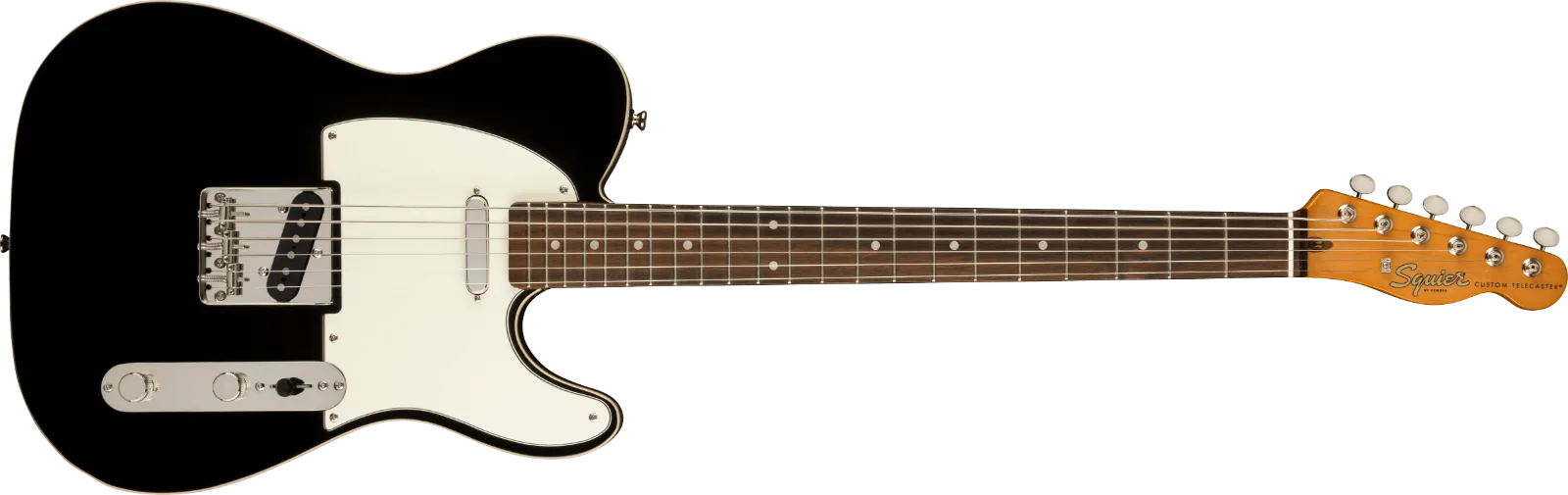 Squier Classic Vibe Baritone Custom Telecaster — Laurel Fingerboard, Parchment Pickguard, Black · Chitarre elettriche · R&D Sound Lugano
