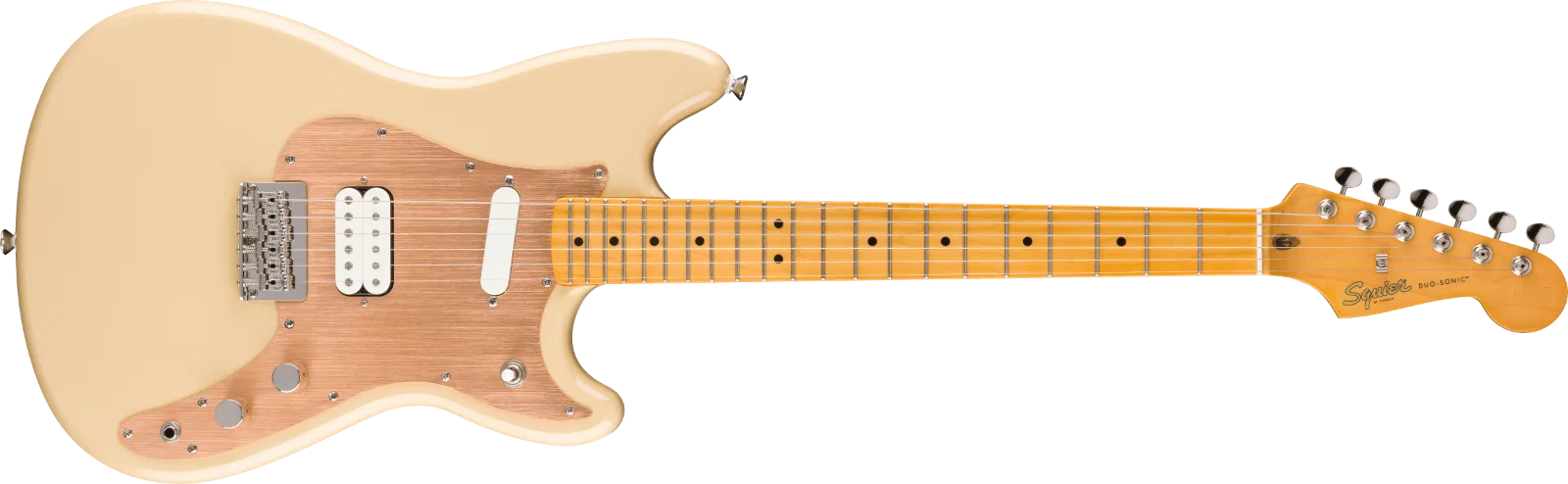 Squier Classic Vibe Duo-Sonic HS — Maple Fingerboard, Gold Anodized Pickguard, Desert Sand · Chitarre elettriche · R&D Sound Lugano
