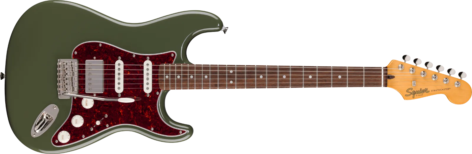 Squier FSR Classic Vibe 60s Stratocaster HSS, Tortoishell Pickguard, Olive · Chitarre elettriche · R&D Sound Lugano