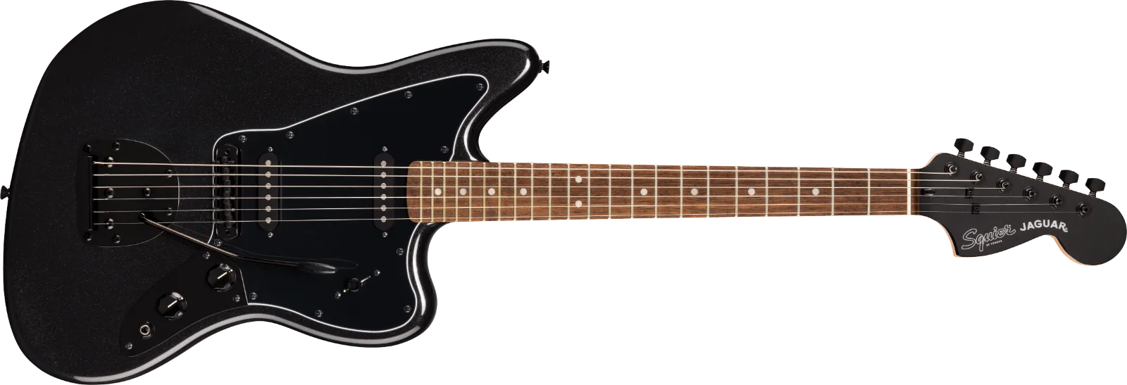 Squier Limited Edition Affinity Series Jaguar, Metallic Black — FSR Affinity Jaguar, Laurel Fingerboard, Black Pickguard, Black Hardware, Matching Headstock, Metallic Black · Chitarre elettriche · R&D Sound Lugano