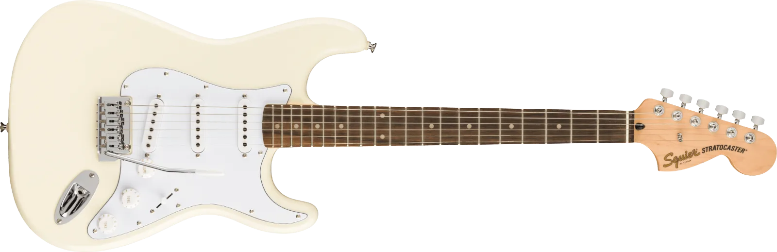 Squier Limited Edition Affinity Series Stratocaster, Laurel Fingerboard, White Pickguard, Olympic White — FSR Affinity Series Stratocaster, Laurel Fingerboard, White Pickguard, Olympic White · Chitarre elettriche · R&D Sound Lugano