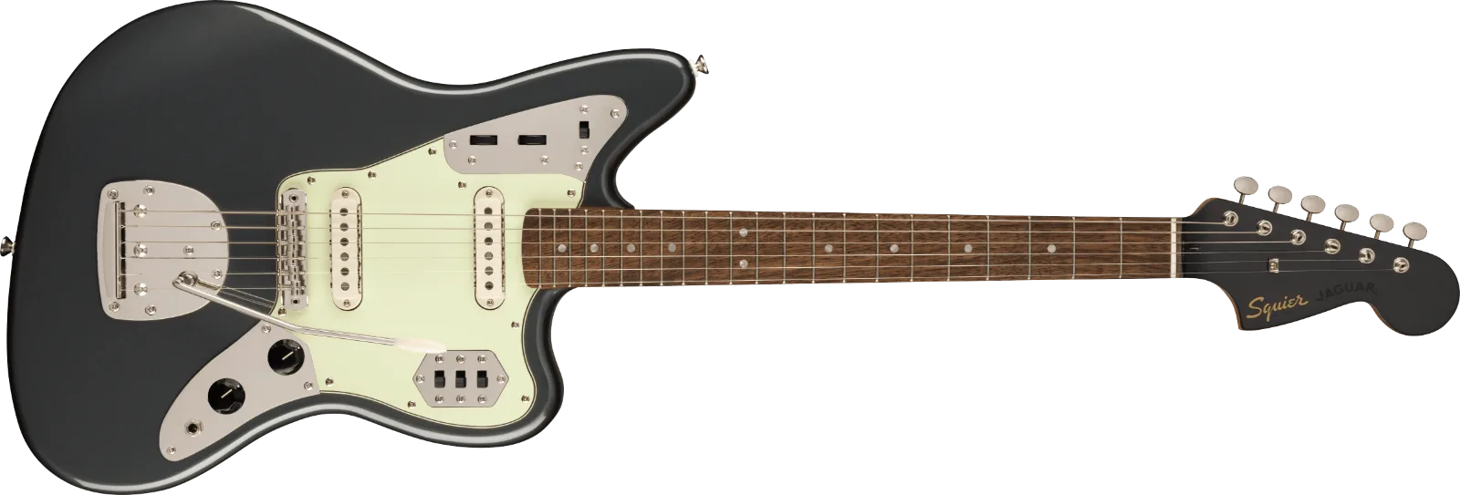 Squier Limited Edition Classic Vibe '60s Jaguar — FSR Classic Vibe '60s Jaguar, Laurel Fingerboard, Mint Pickguard, Matching Headstock, Charcoal Frost Metallic · Chitarre elettriche · R&D Sound Lugano