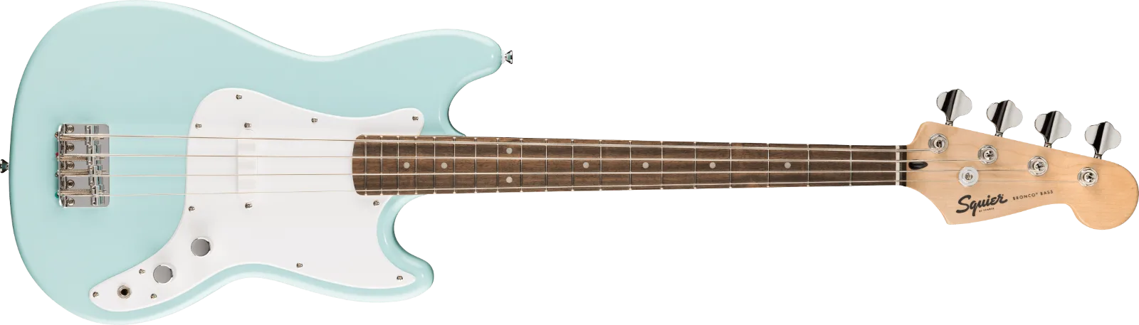 Squier Sonic Bronco Bass — Laurel Fingerboard, White Pickguard, Daphne Blue · Bassi elettrici · R&D Sound Lugano