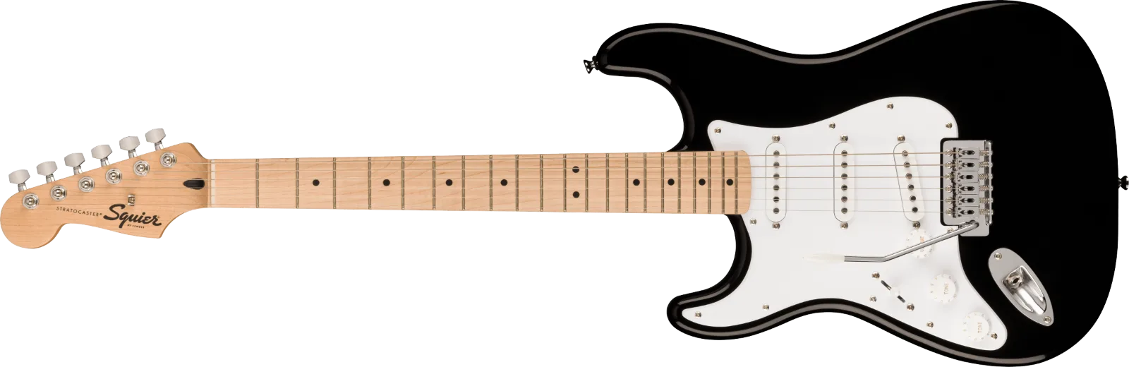 Squier Sonic Stratocaster Left-Handed — Maple Fingerboard, White Pickguard, Black · Chitarre elettriche · R&D Sound Lugano